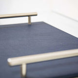 Lucille Sea Modern Blue Leather Tray