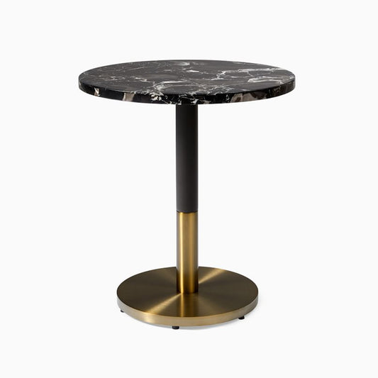 Evelina Black Round Marble Top side tables