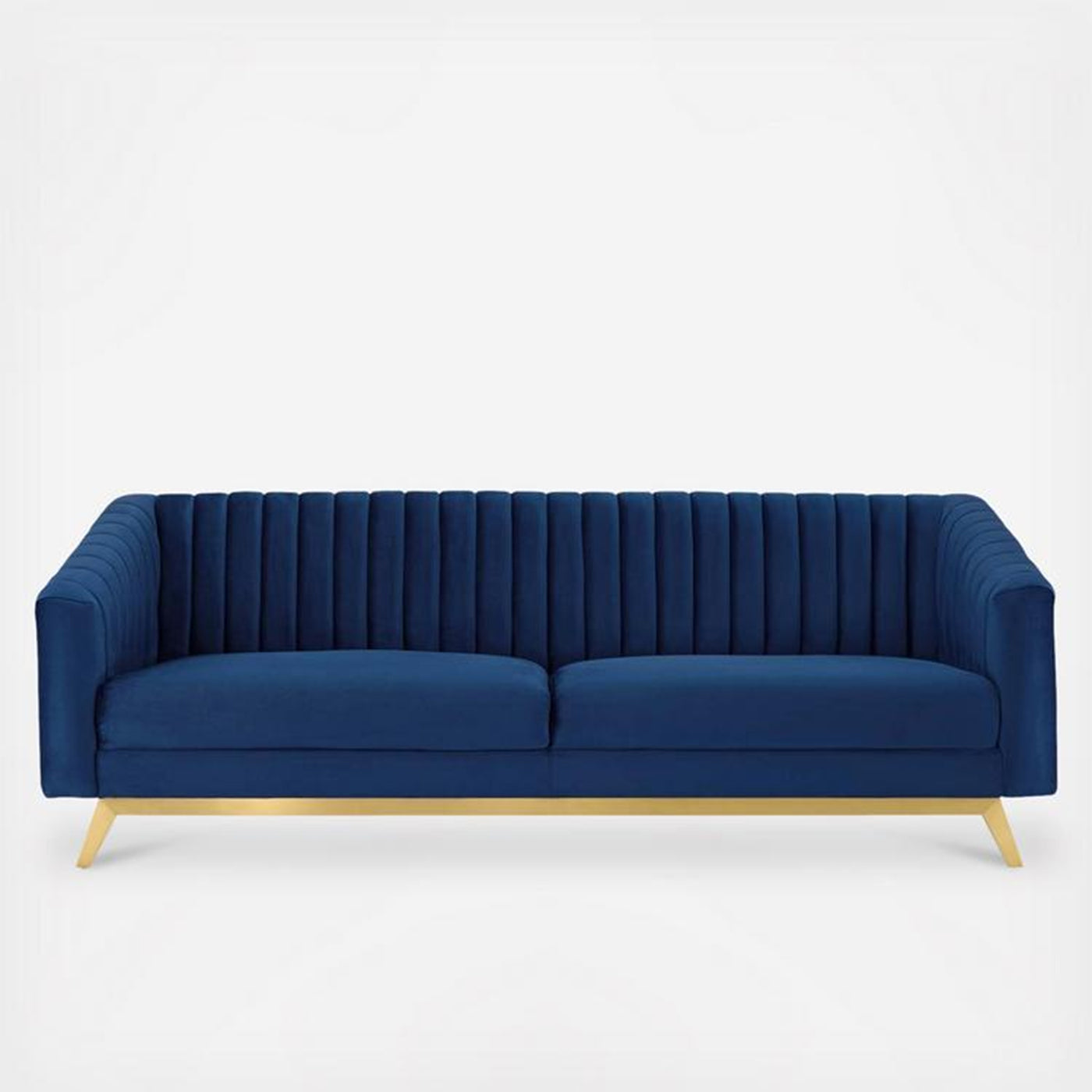 Haley Modern Velvet Blue 2 Seater Sofas