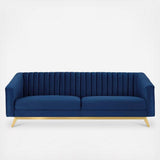 Haley Modern Velvet Blue 2 Seater Sofas