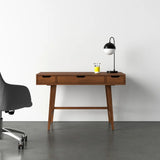 Flora Brown Work Form Desks With 3 Drawers