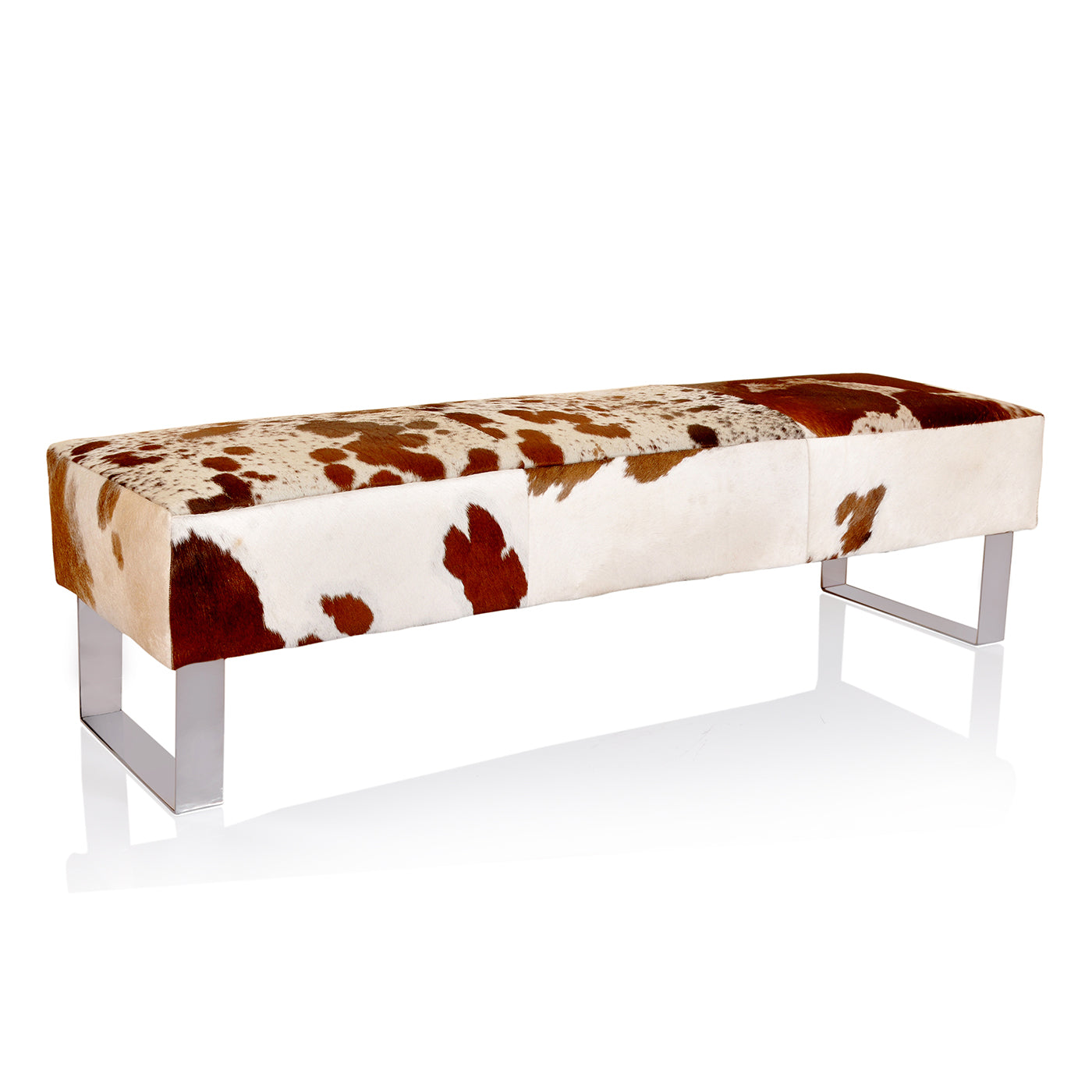 Myles White And Brown Contemporary Long Dining Benches