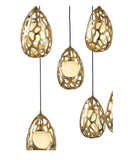 Davina 5 Pendant Golden Finish Modern Hanging Lights