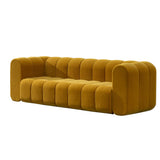 Parker Mustard  Yellow Modern  Velvet Three Seater Sofas