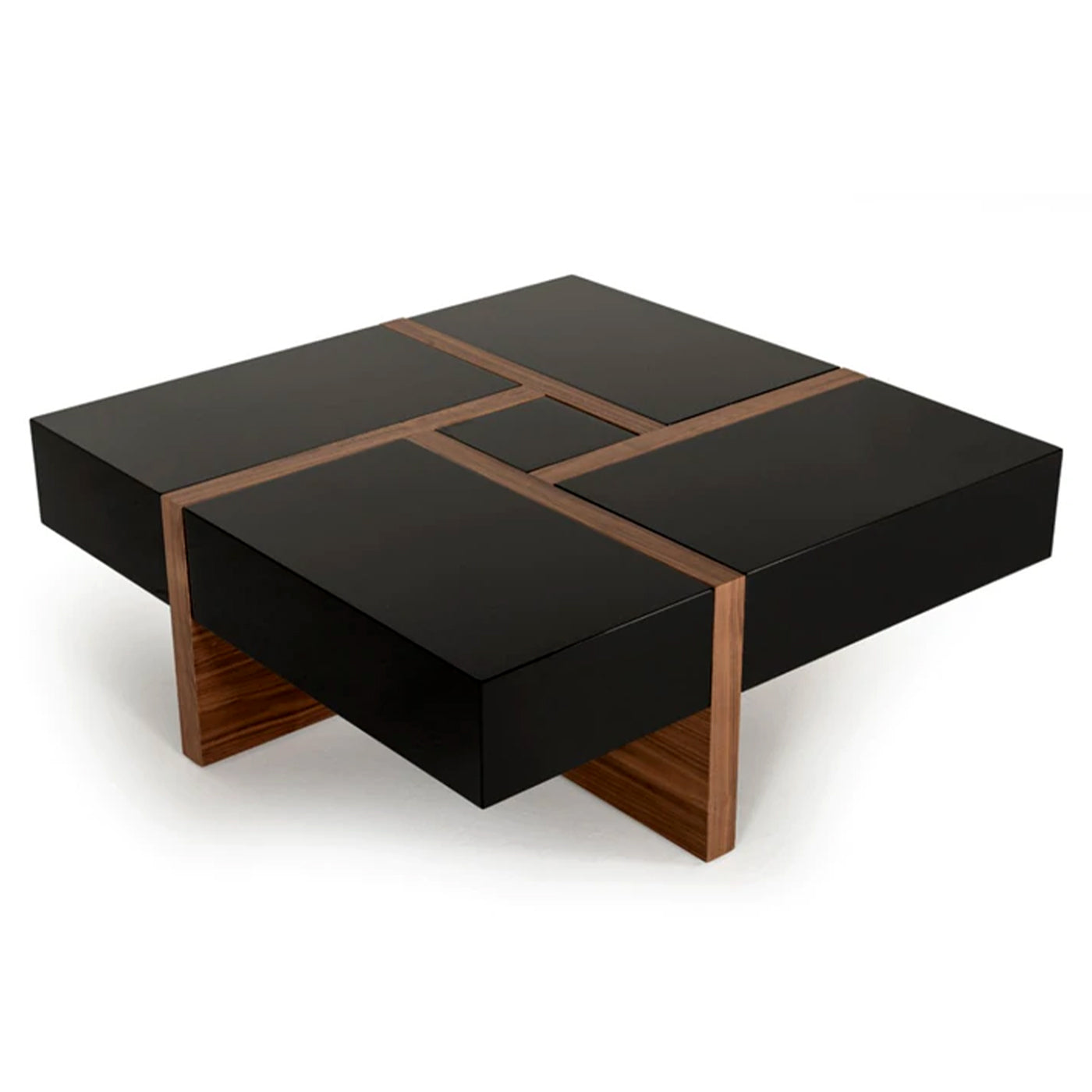 Arian Brown Square Modern Coffee Tables With 4 Drawers