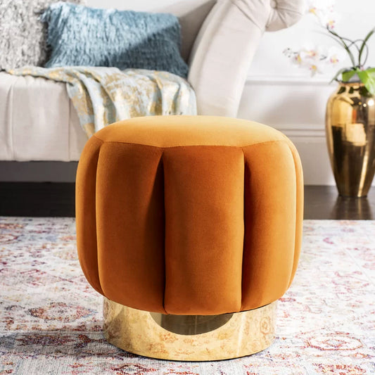 Dane Luxury Orange Ottomans Pouffes