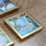 Even Blue  Smoky Quartz Coasters Set of 4