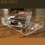 Rylan Clear Acrylic Service Tray | Methacrylate Tray with Handles