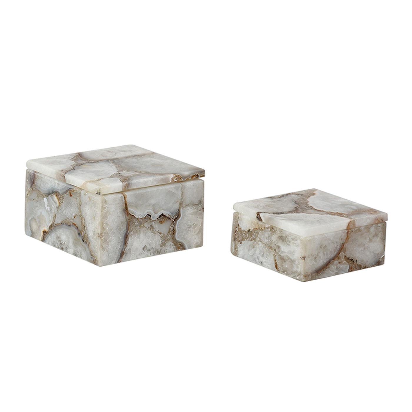 Early Gray Alabaster Marble Jewelry Box, 5x3x1.5inch