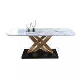 Henry Luxury Italian Marble Gold Base Dining Table