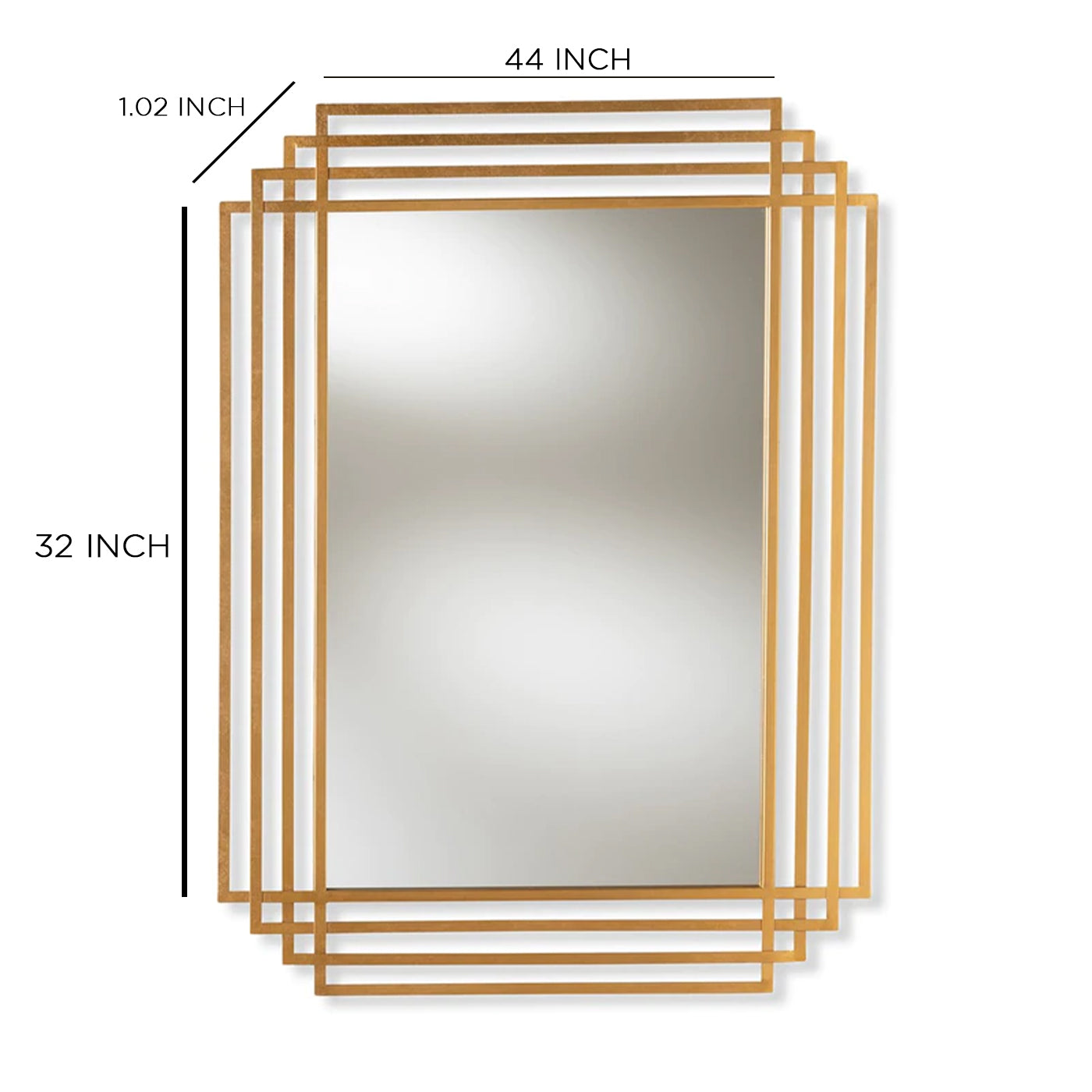 Sloane Hexagon Brass Frame Wall Hanging Mirrors