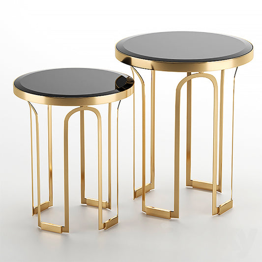 Evenson Modern Styles Gold Side Table Set Of 2