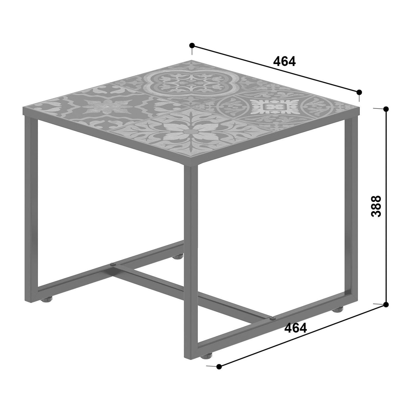 Efface Black Square Modern Side Tables