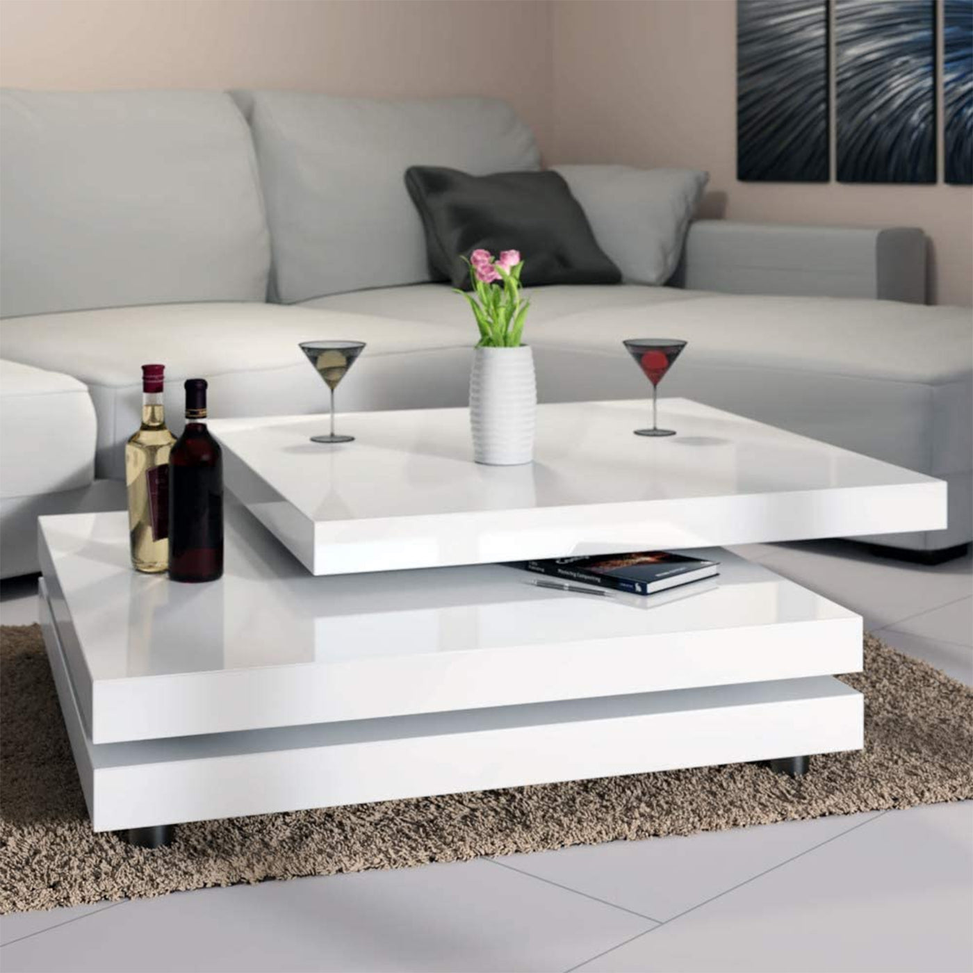 Mariana White 3 Layer  Modern Coffee Tables