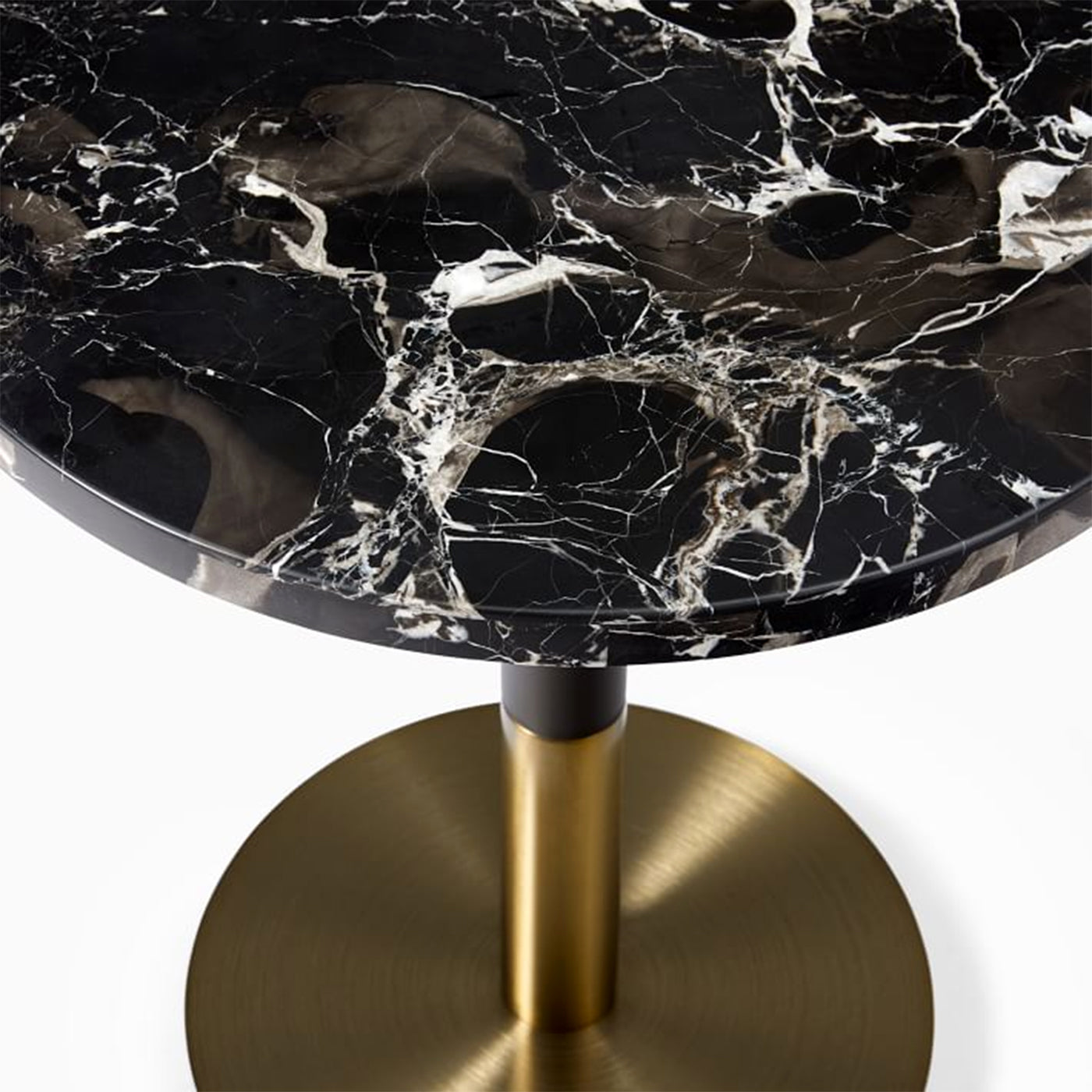 Evelina Black Round Marble Top side tables