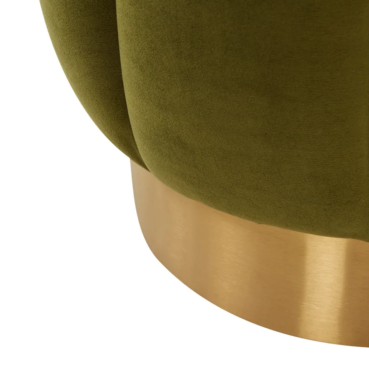 Daksh Quilted Green Gold Metal Ottomans Pouffes