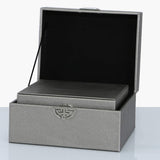 kavain Gray Leather Boxes Set of 3