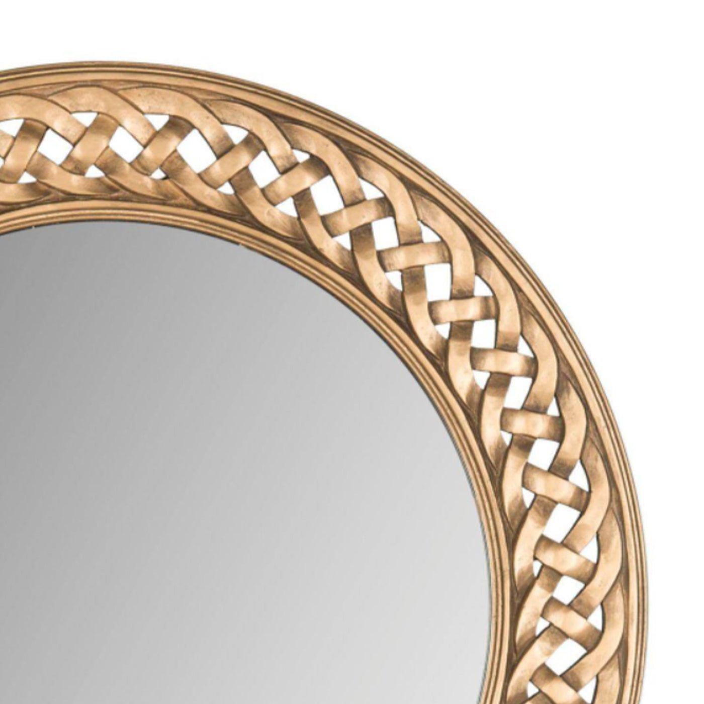 Sapio Braided Chain Round Gold Framed Wall Mirror