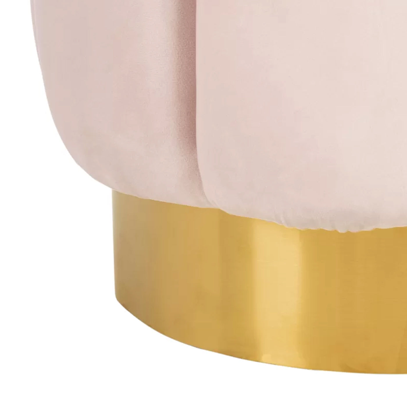 Ryder Golden Metal Pink Ottomans Pouffes