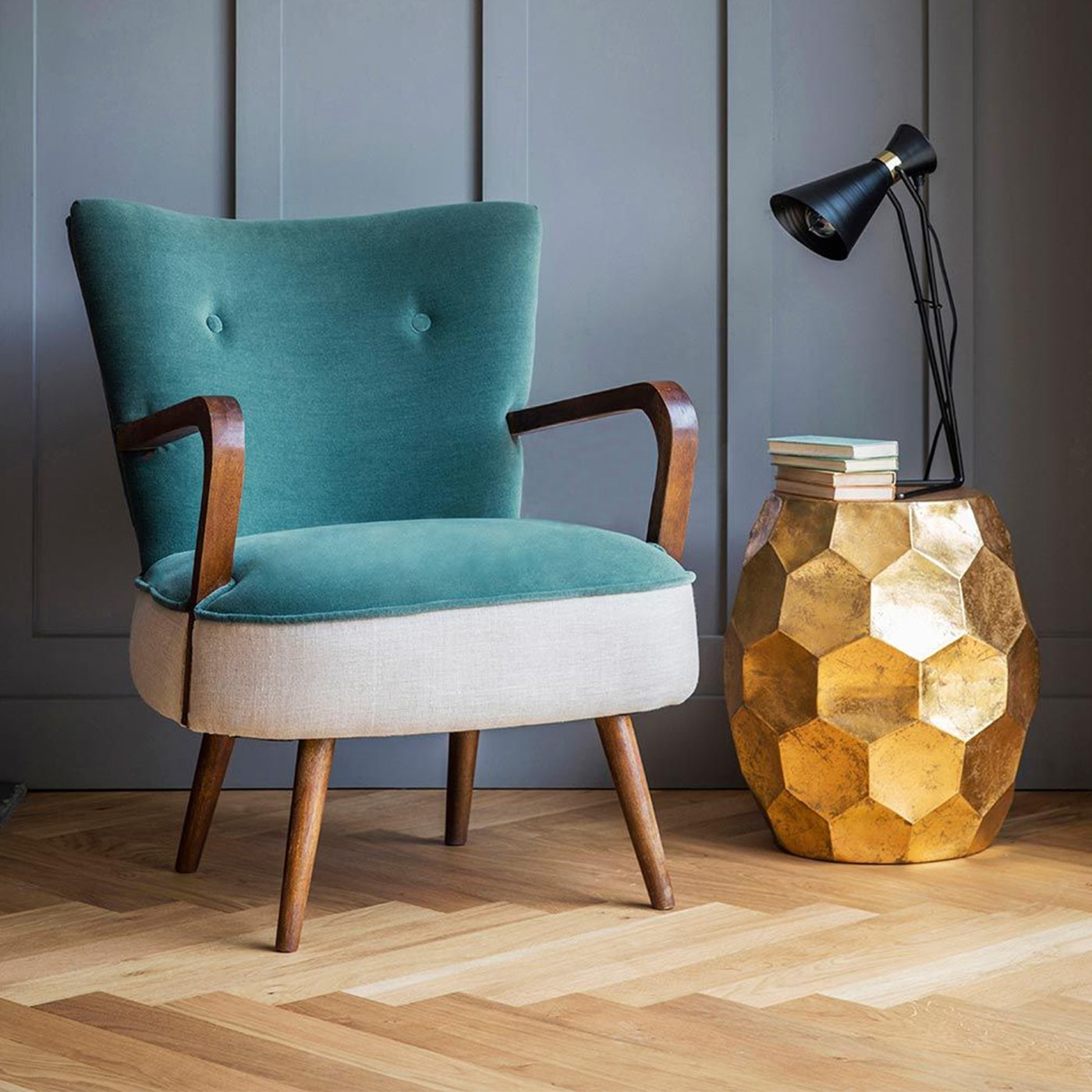 Oliver Round Golden Side Tables