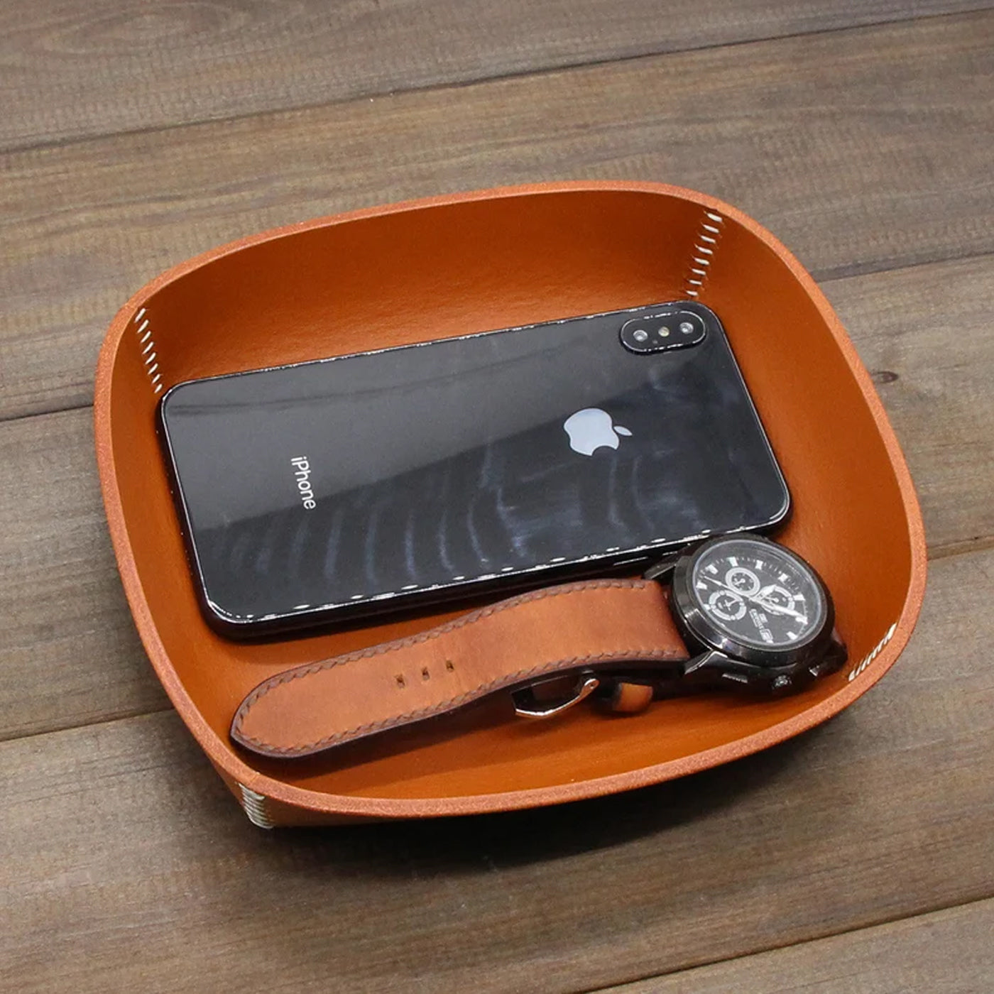 Lilla Handcrafted Leather Valet Tray