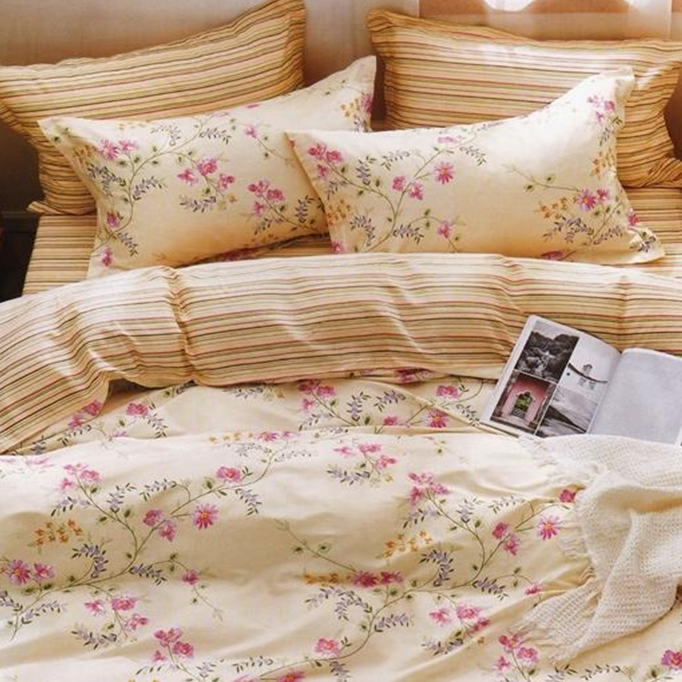 Frantz Fresh Floral pitch  Cotton Duvet Cover Bed Sheets