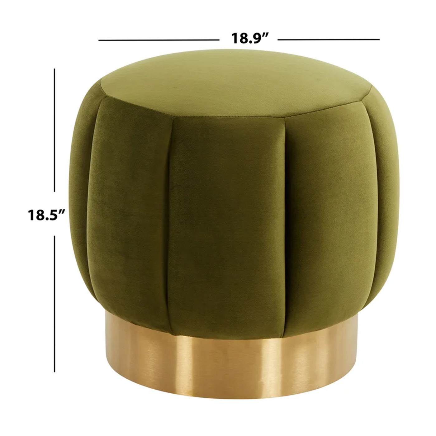 Daksh Quilted Green Gold Metal Ottomans Pouffes