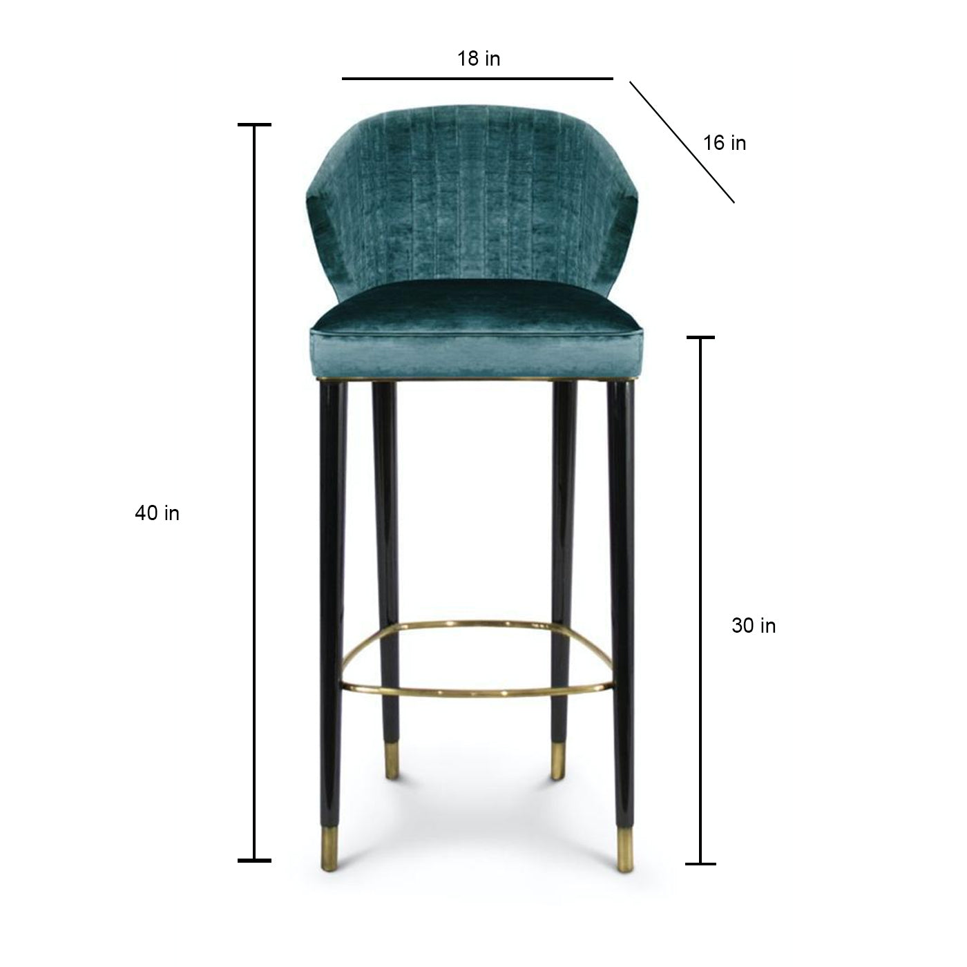 Tirana Teal Green Upholstered Bar Stools