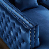 Demos  Blue modern Velvet L Shape Sofas