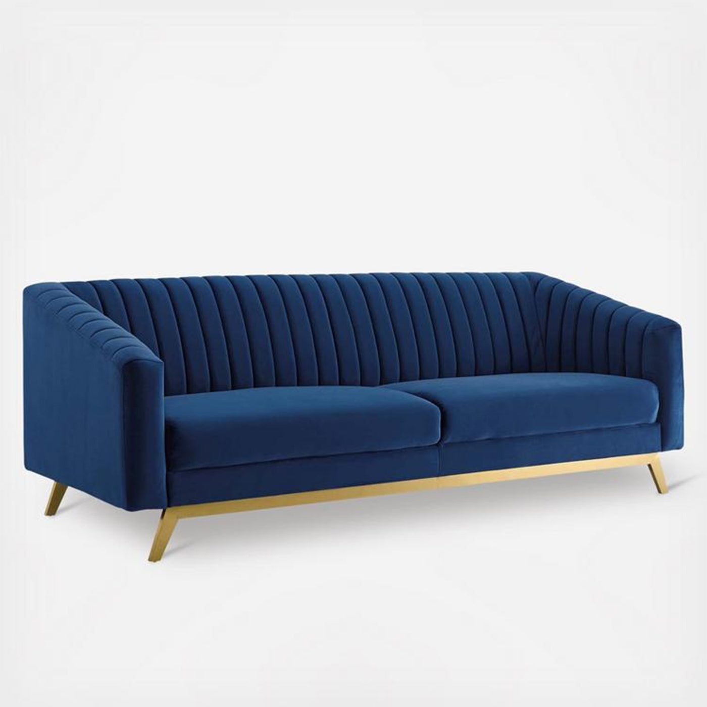 Haley Modern Velvet Blue 2 Seater Sofas