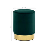 Sawyer Teal Green With Golden Metal Ottomans Pouffes