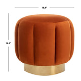 Dane Luxury Orange Ottomans Pouffes