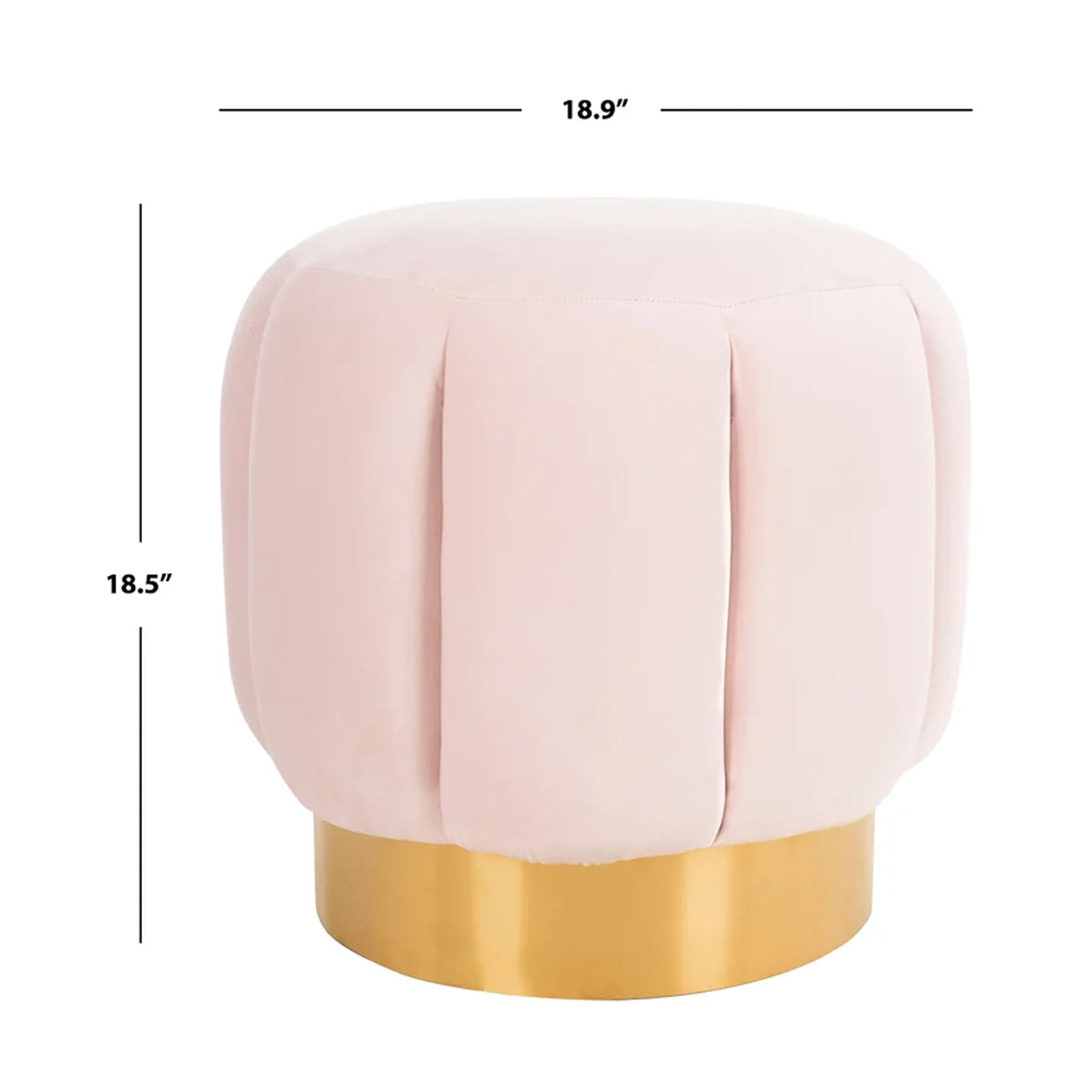 Ryder Golden Metal Pink Ottomans Pouffes