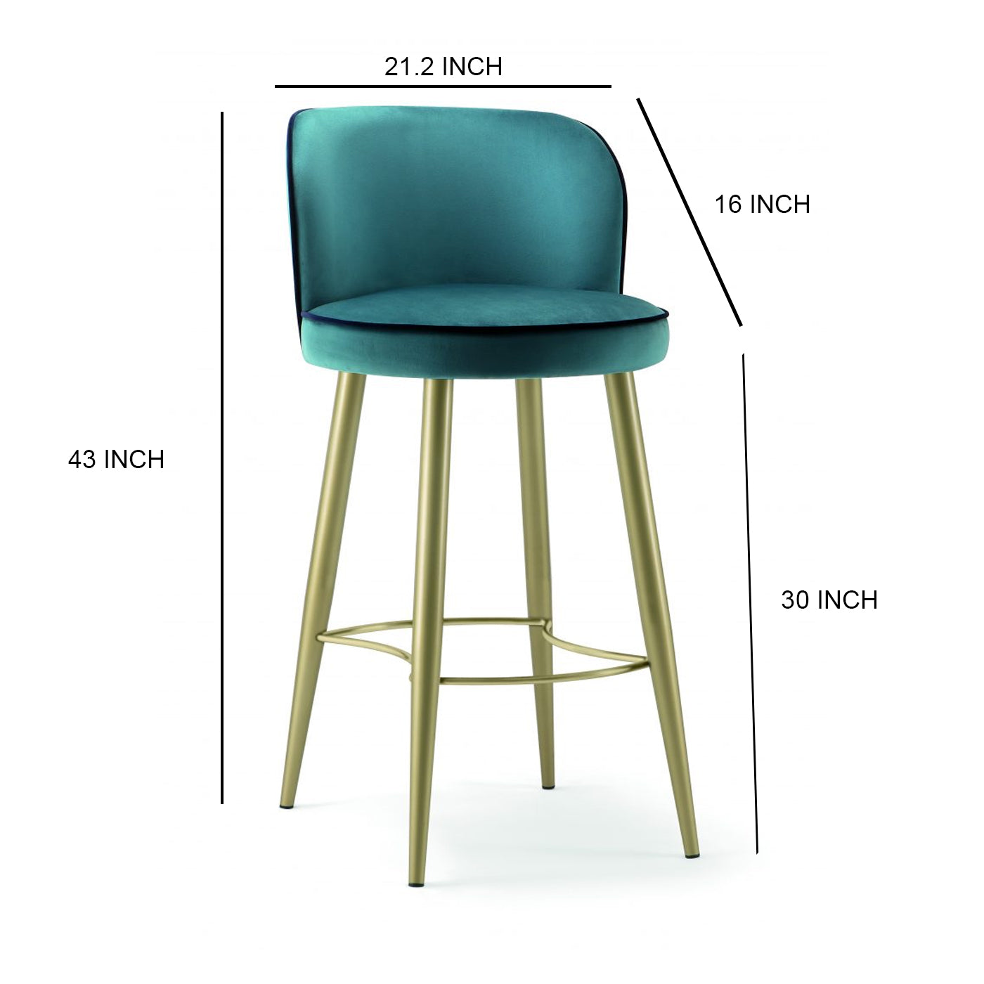 Barrett -Modern Ocean Blue Bar Stools