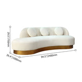 Emma Caved White Golden Metal 3 Seater Sofas