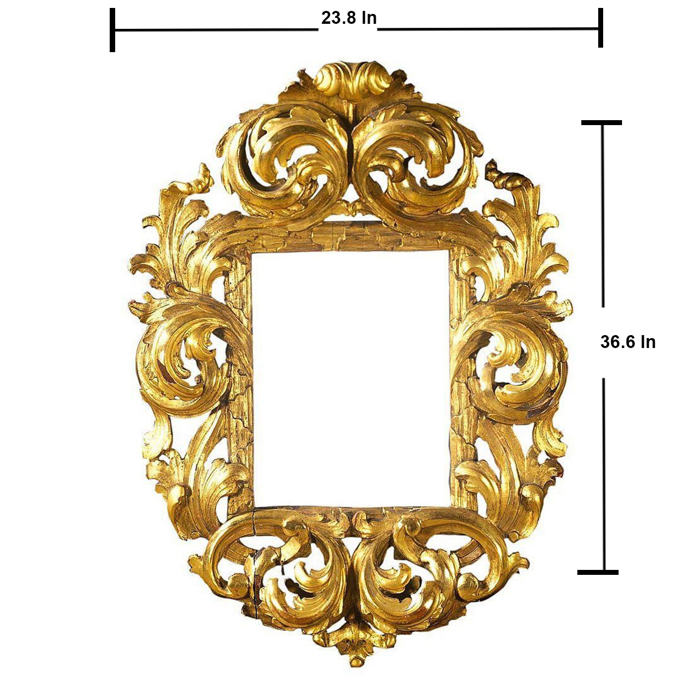 Wooden Gold Frame Square Mirror