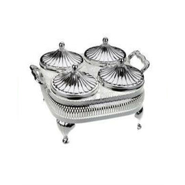 Alfie Silver Bowls Set Of 4 With Stand