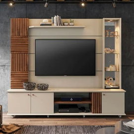 Zephyr Solid Wood Free Standing TV Unit In Teak Finish