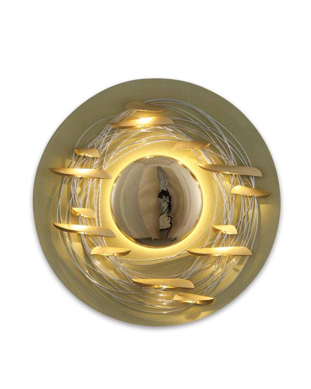 Khushneet modern round luxury golden wall light