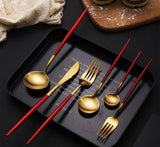 JIVEX RED & GOLDEN CUTLERY SET