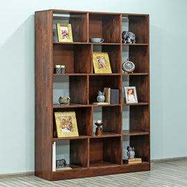 Alberto Solid Wood Bookshelf In Melamine Finish