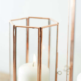 Hexagonal Copper Art Deco Lantern