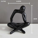 Resin Thinker Style Abstract Sculpture Statue Figurines Bookshelf Desktop Decor